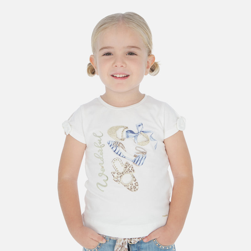 Mayoral Girl SS20 Short sleeved bow print t-shirt 3010