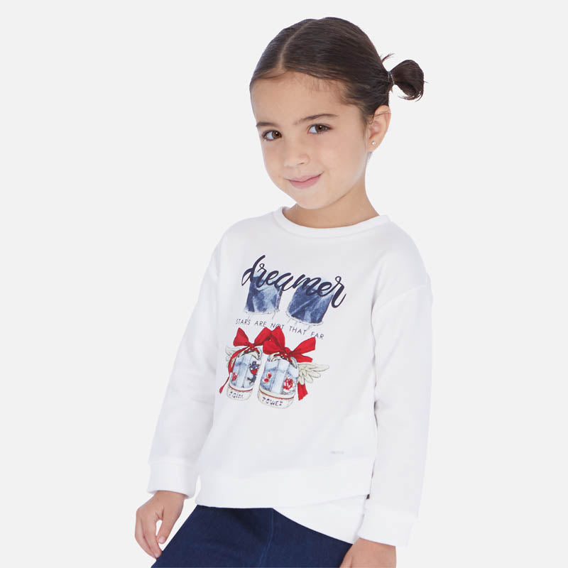 Mayoral Girl SS20 White Sweatshirt with Sneaker design 3461