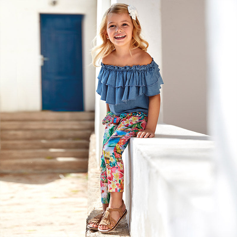 Mayoral Girl SS20 Hawaiian Printed Trousers 3544