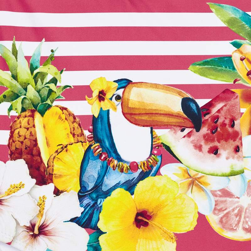 Mayoral Girl SS20 Striped Tucan swimsuit 3729