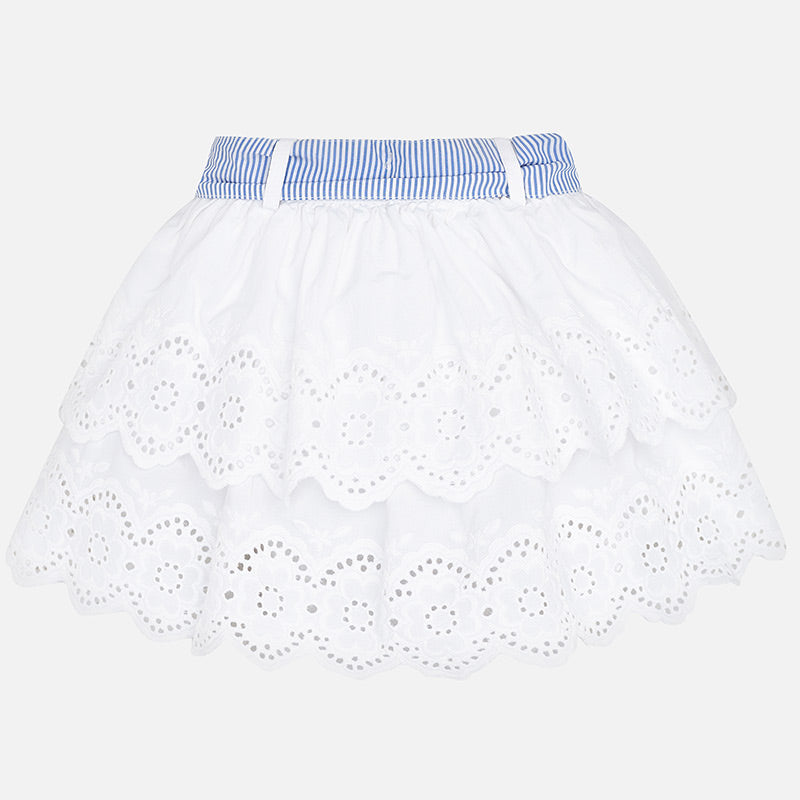Mayoral Girl SS20 White Embroidered skirt 3905