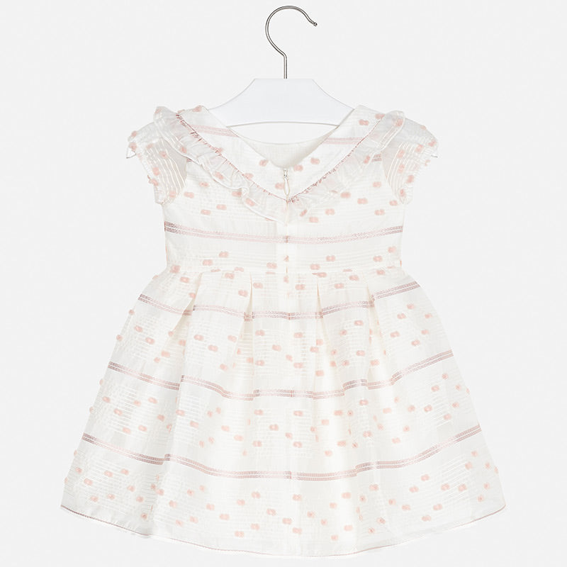 Mayoral Girl SS20 Peach striped ruffle Organza Dress 3919