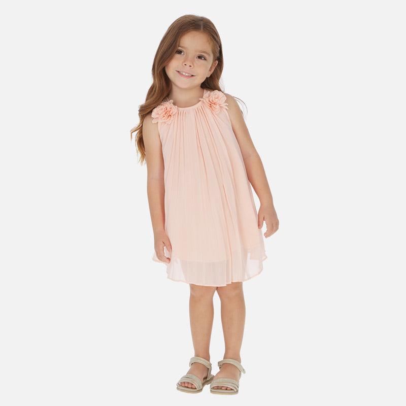 Mayoral Girl SS20 Peach Pleated Dress 3922