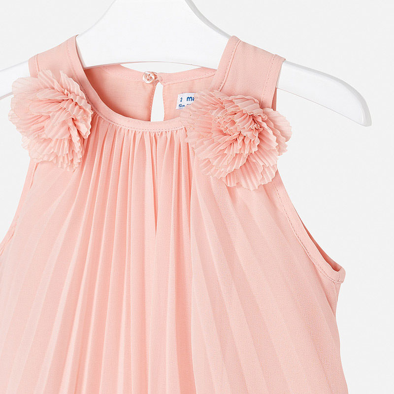 Mayoral Girl SS20 Peach Pleated Dress 3922