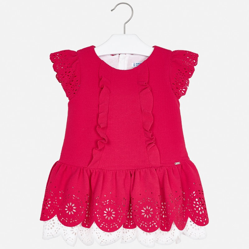 Mayoral Girl SS20 Strawberry Dress with openwork detailing 3931