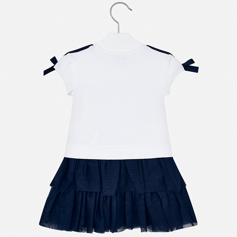 Mayoral Girl SS20 Navy Combined tulle dress 3958