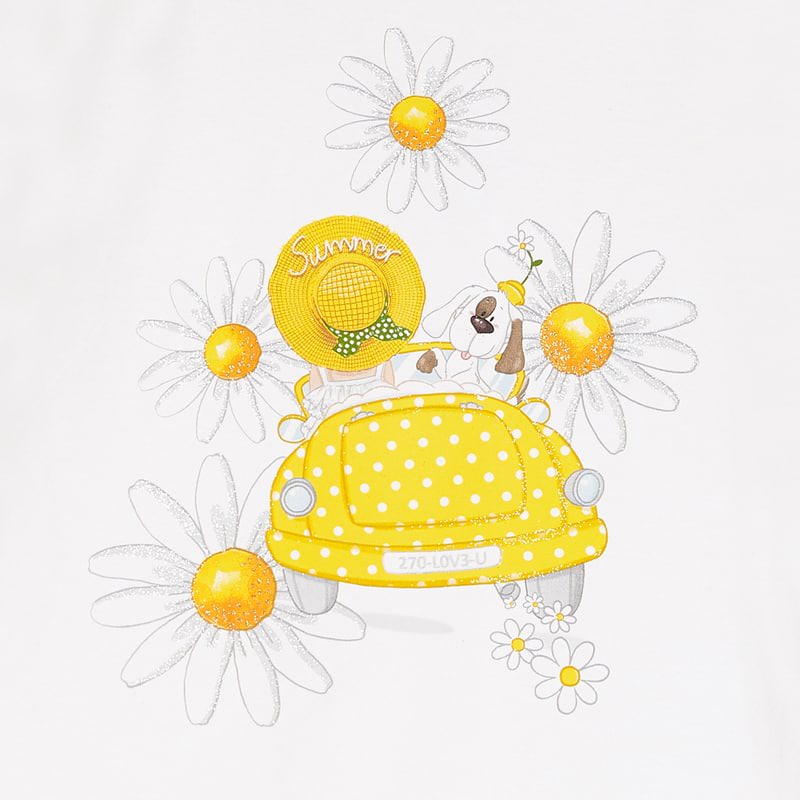 Mayoral Girl SS20 White and Yellow Daisy dress 3960