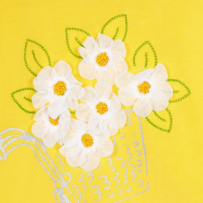 Mayoral Girl SS20 Yellow Embroidered Bicycle Dress 3962