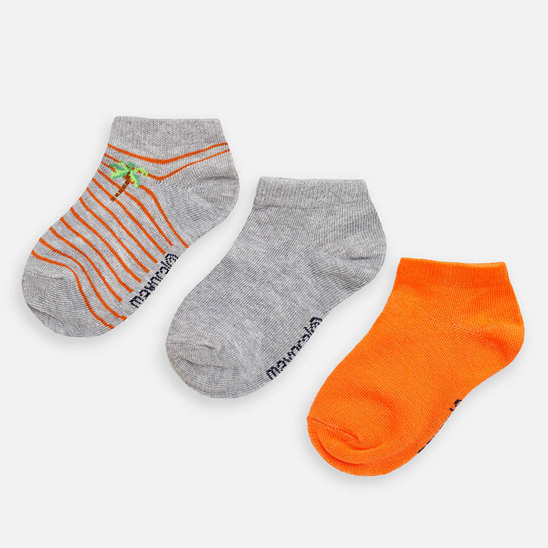 Mayoral Boy SS20 Set of 3 pairs Trainer Socks Orange 10783