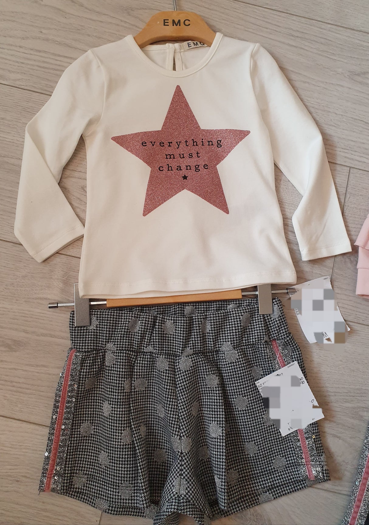 EMC White Star Top & Houndstooth Shorts 1740/6505