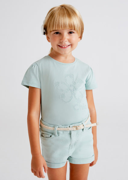 Mayoral Girl Jade Twill Shorts with Belt 234