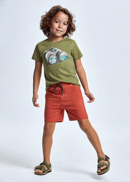 Mayoral Boy SS22 Terracotta Fleece Shorts 611