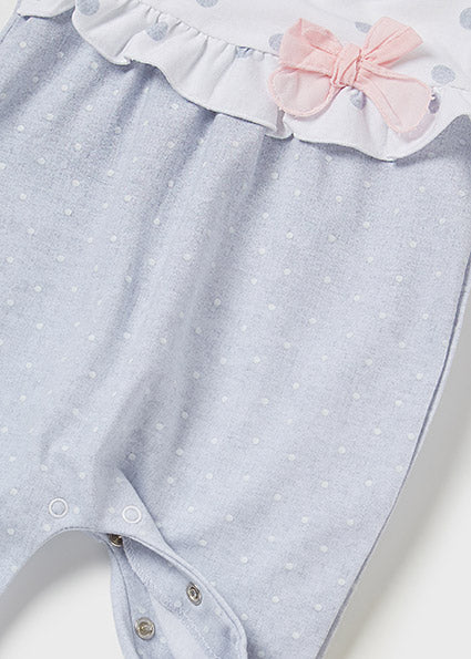 Mayoral Baby Girl SS22 Grey Polka Dot All in One 1602
