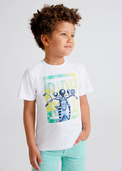 Mayoral Boy SS22 White Printed T-shirt 3011
