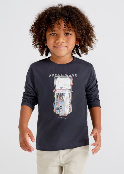 Mayoral Boy SS22 Charcoal After Wave Long Sleeved Top 3028