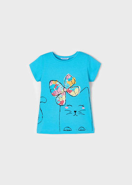 Mayoral Girl SS22 Turquoise Printed T-shirt 3048