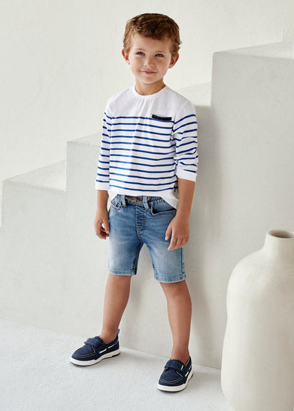 Mayoral Boy SS22 Bleach soft Denim Shorts 3253