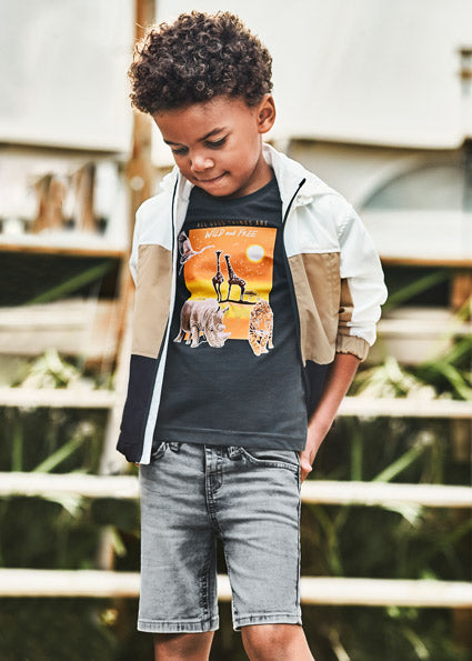 Mayoral Boy Light Grey Soft Denim Shorts 3261