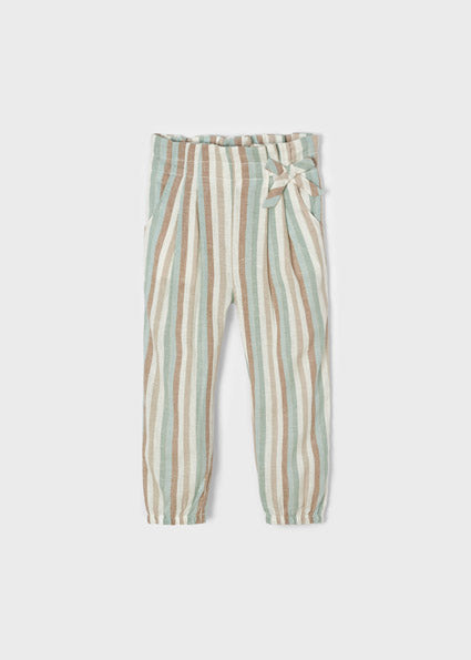 Mayoral Girl SS22 Striped Linen Trousers 3588