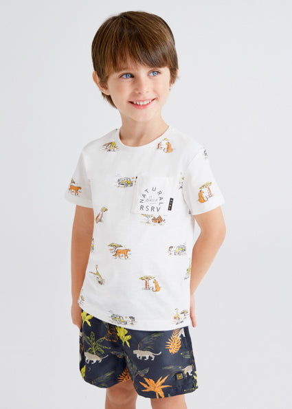 Mayoral Boy SS22 Animal Print Swim Shorts 3663