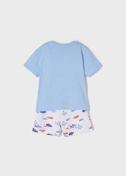Mayoral Boy SS22 Light Blue Fish Pajamas 3747