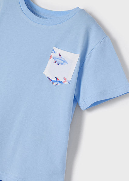 Mayoral Boy SS22 Light Blue Fish Pajamas 3747