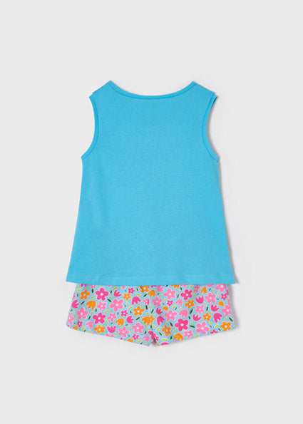 Mayoral Girl SS22 Turquoise Print Pajamas 3749