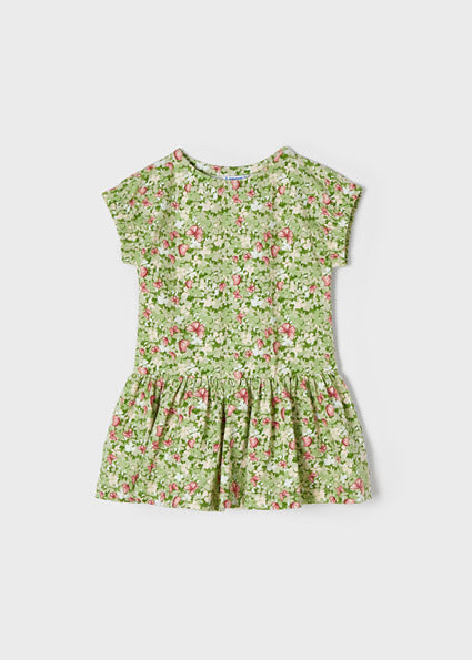 Mayoral Girl SS22 Green Floral Dress 3943