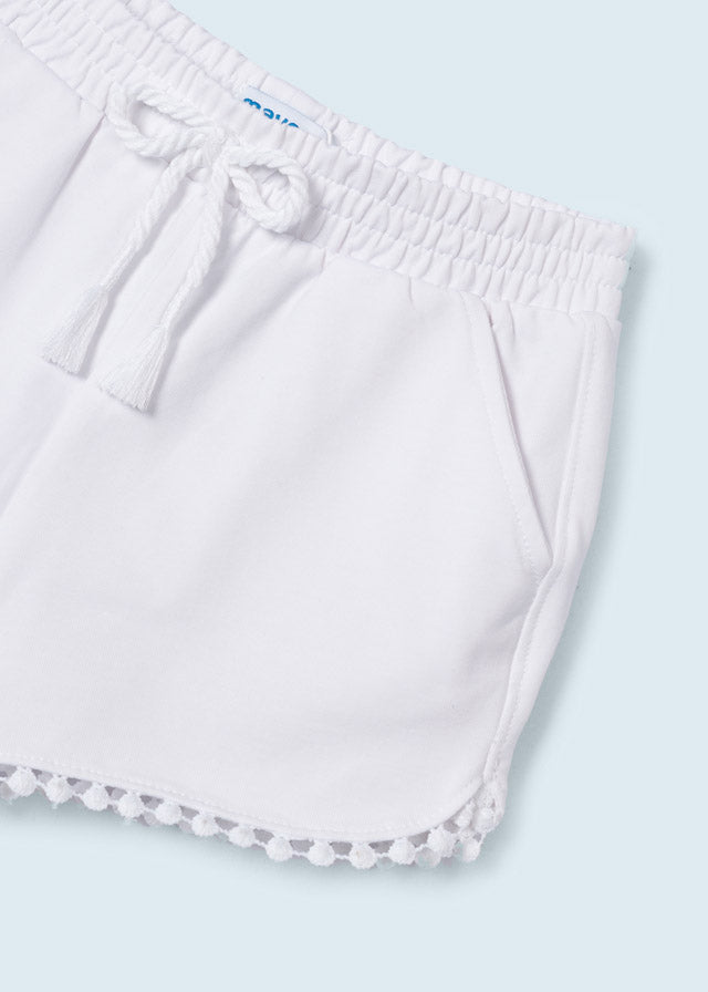 Mayoral Girl SS23 White Chenille Shorts 607