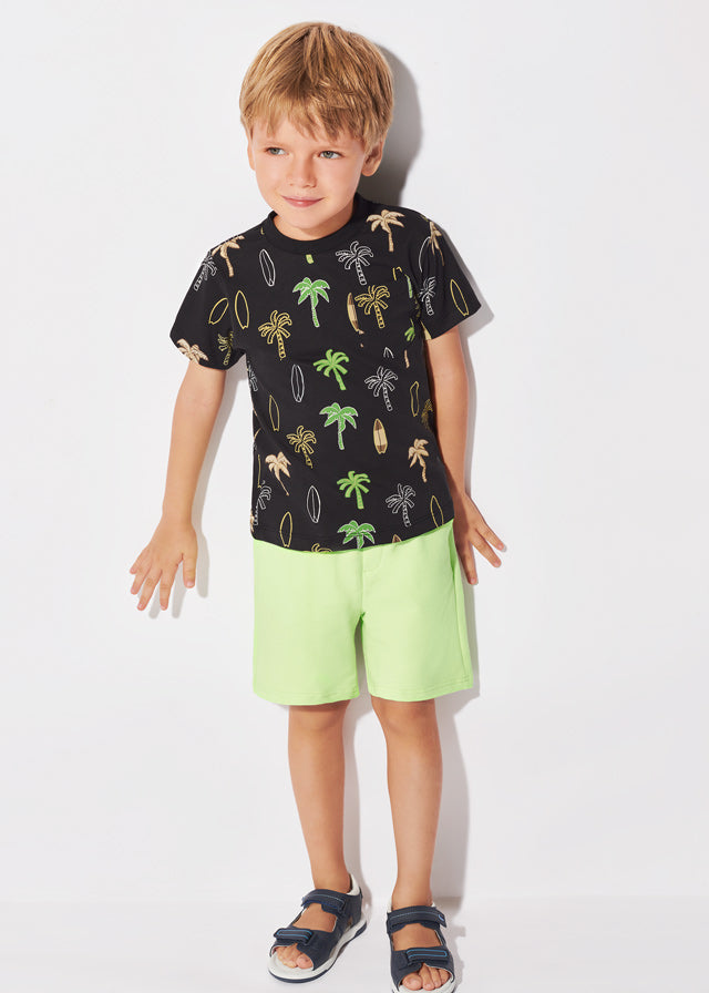 Mayoral Boy Neon Green Fleece Shorts 611