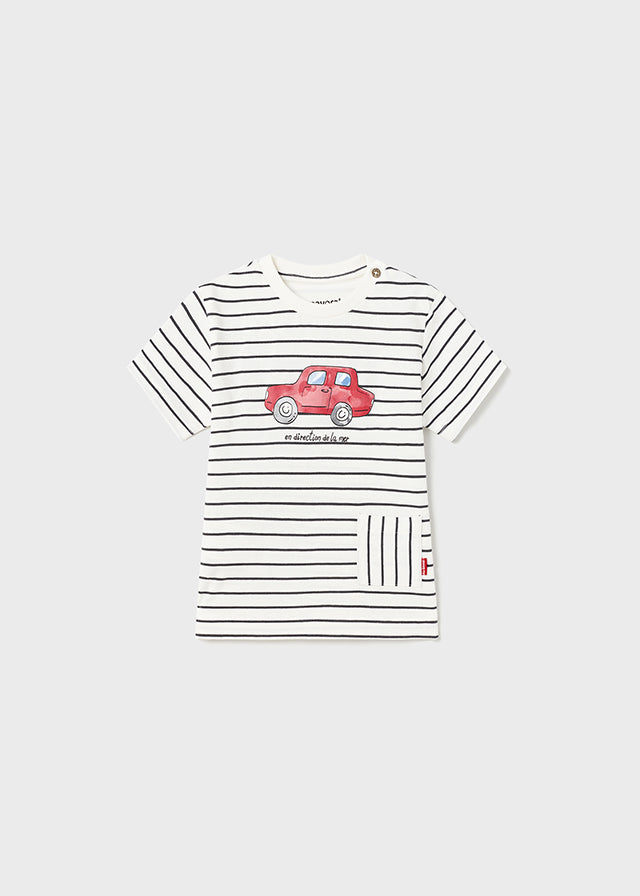 Mayoral Baby Boy Striped Car T-Shirt 1024