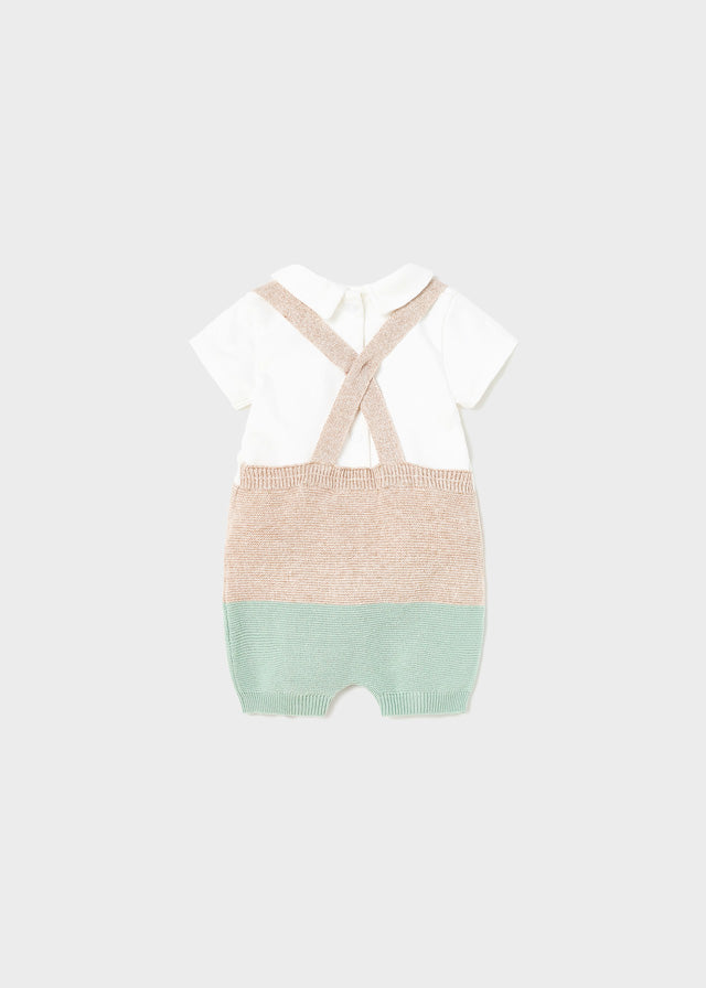 Mayoral Baby Boy Aqua Knitted Romper & Top 1618