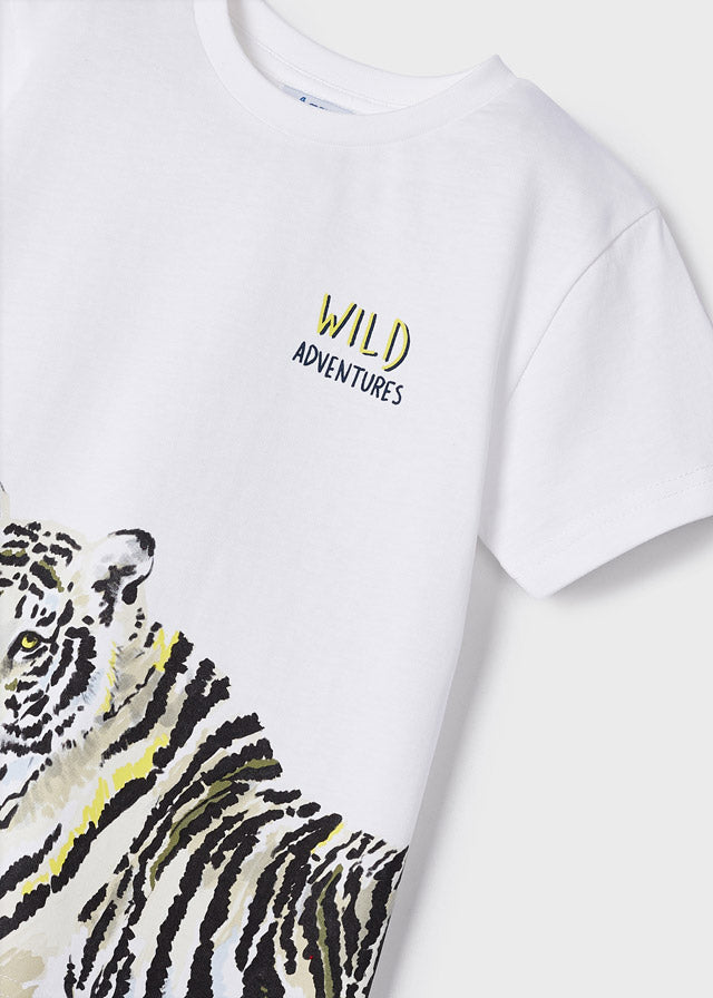 Mayoral Boy SS23 White Tiger T-Shirt 3007