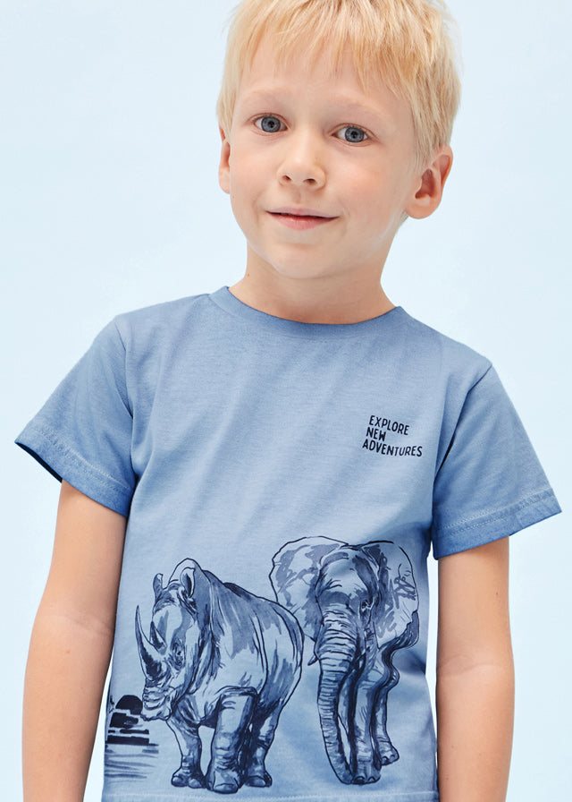 Mayoral Boy Blue Wildlife T-Shirt 3011