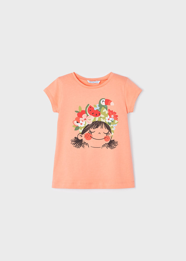 Mayoral Girl SS23 Peach Print Legging Set 3070/3778