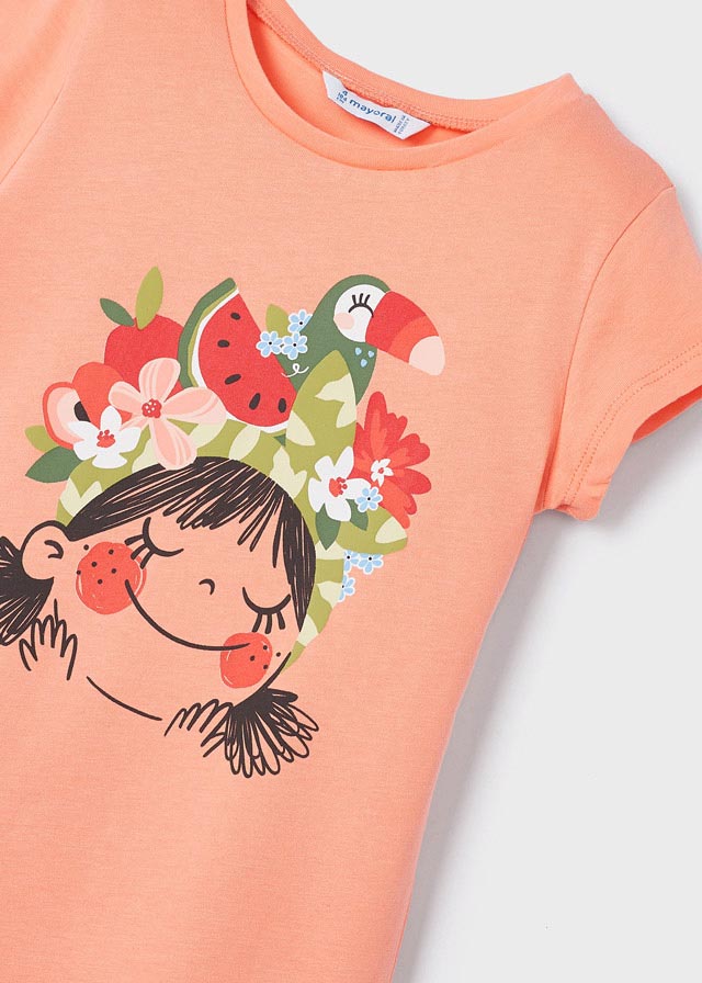 Mayoral Girl SS23 Peach Print Legging Set 3070/3778