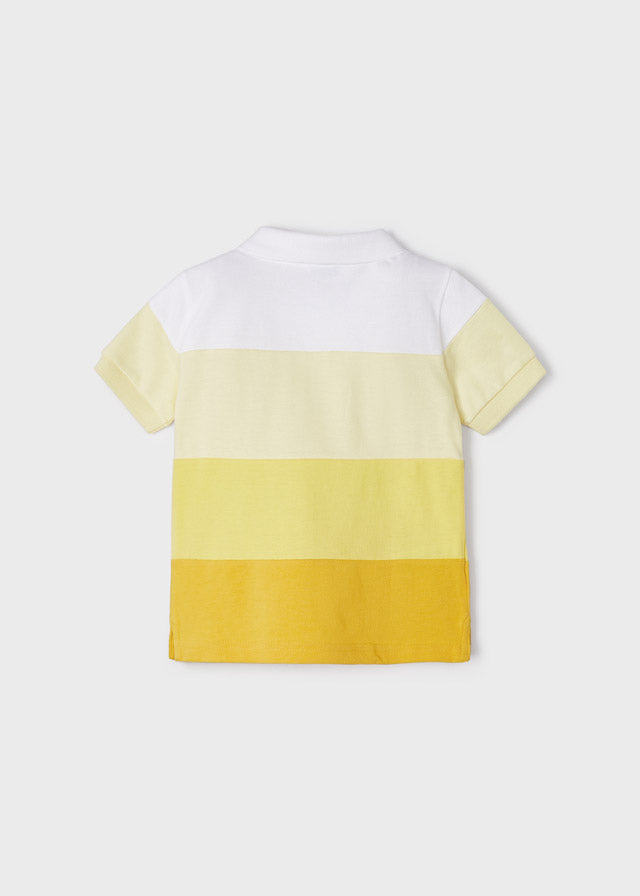 Mayoral Boy SS23 Yellow Block Stripe Polo Top 3151