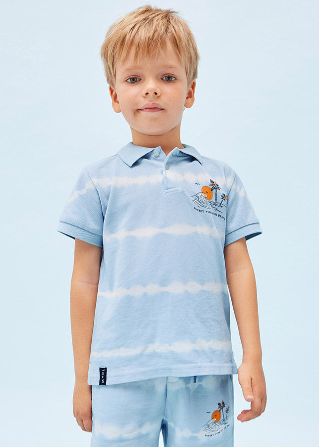 Mayoral Boy SS23 Pale Blue Polo & Short Set 3156/3238