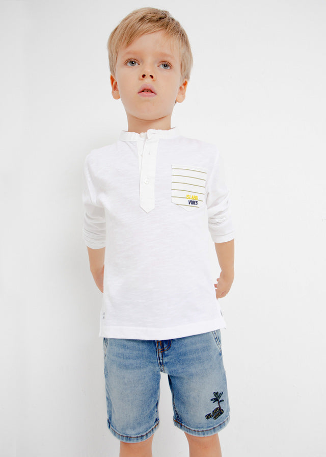 Mayoral Boy Light Denim Chino Shorts 3228