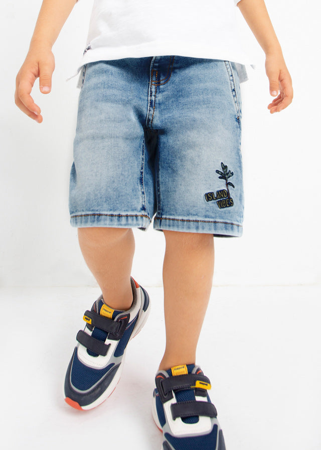 Mayoral Boy Light Denim Chino Shorts 3228