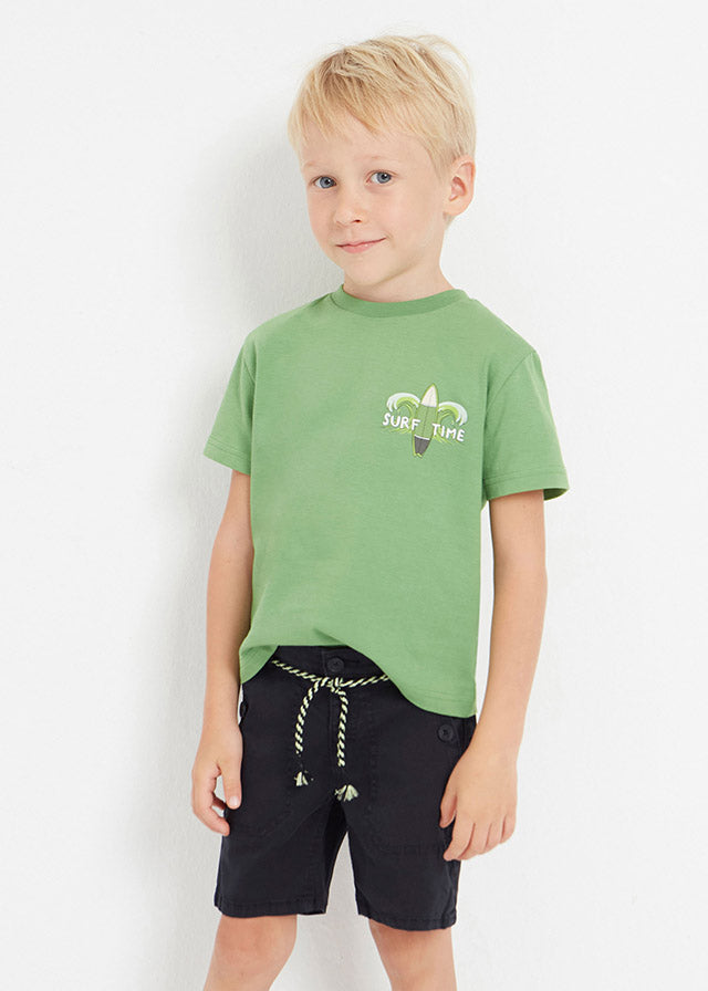 Mayoral Boy Black Bermuda Shorts with belt 3233