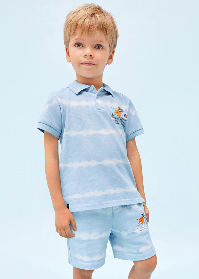 Mayoral Boy SS23 Pale Blue Polo & Short Set 3156/3238