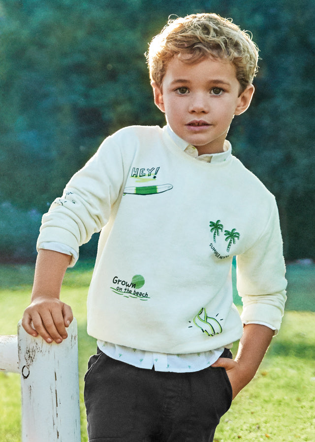 Mayoral Boy SS23 Cream Surfboard Sweater 3447