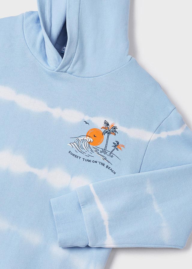 Mayoral Boy Pale Blue Tie Dye Hoodie 3450