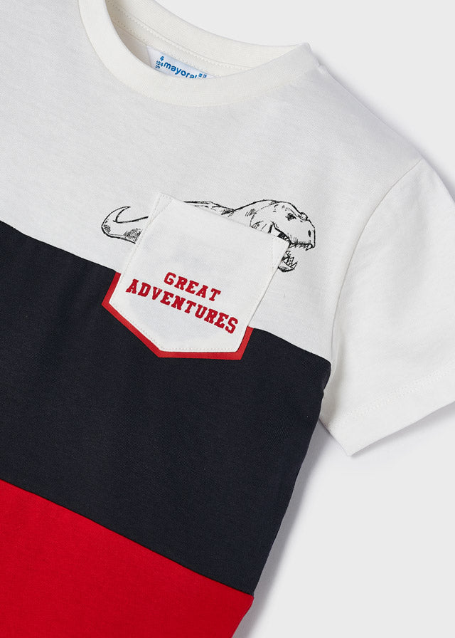 Mayoral Boy SS23 Red & Charcoal Block Short Set 3672