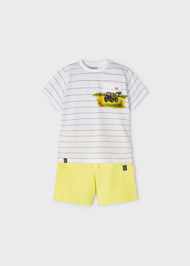 Mayoral Boy SS23 Lemon Safari Short Set 3675