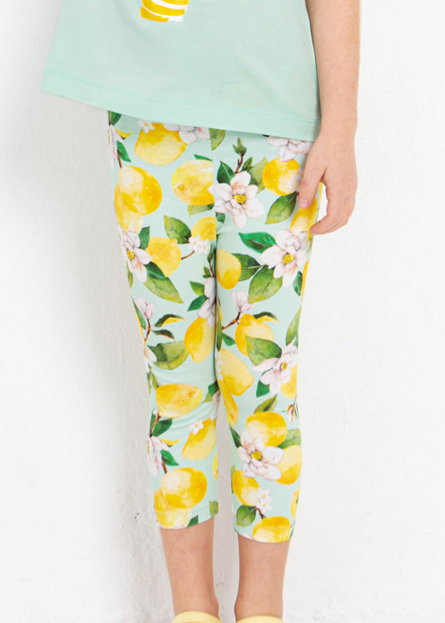 Mayoral Girl SS23 Aqua Lemon Print Legging Set 3787