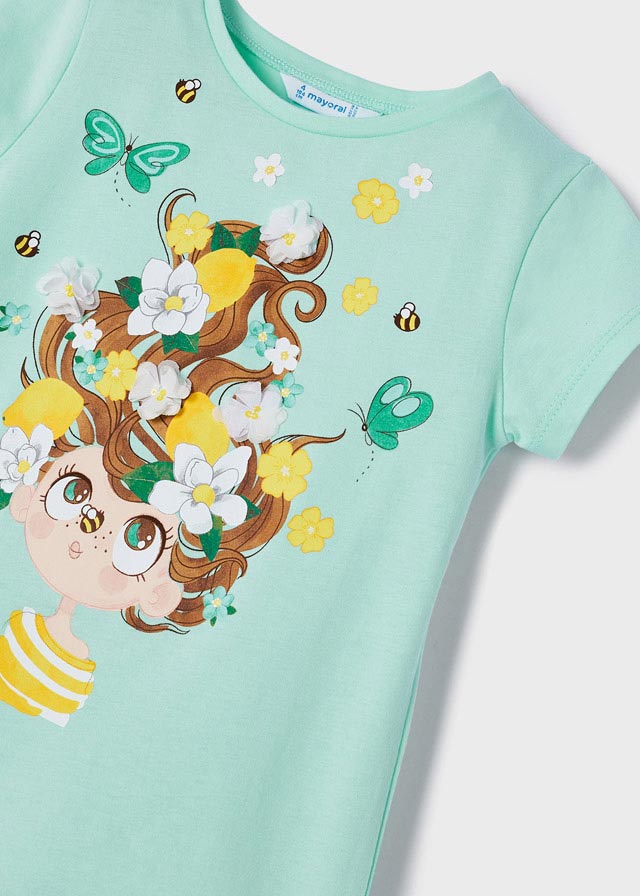 Mayoral Girl SS23 Aqua Lemon Print Legging Set 3787