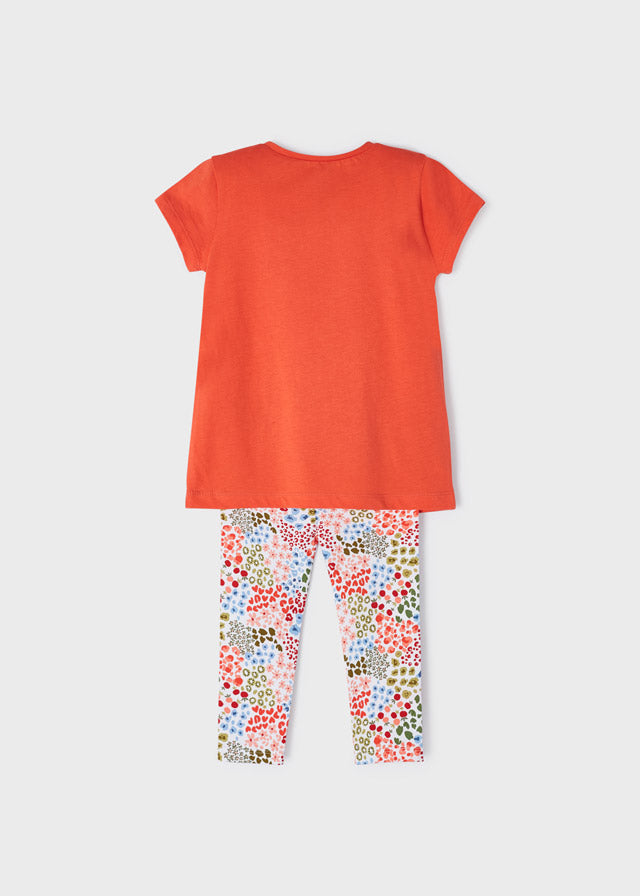 Mayoral Girl SS23 Orange Print Legging Set 3787