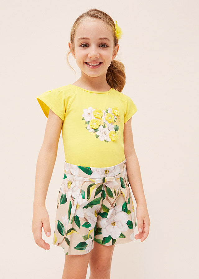 Mayoral Girl SS23 Lemon Floral Short Set 3071/3906